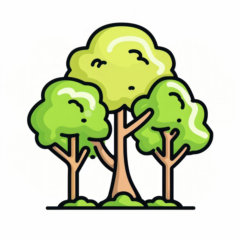 Vibrant cartoon trees illustration