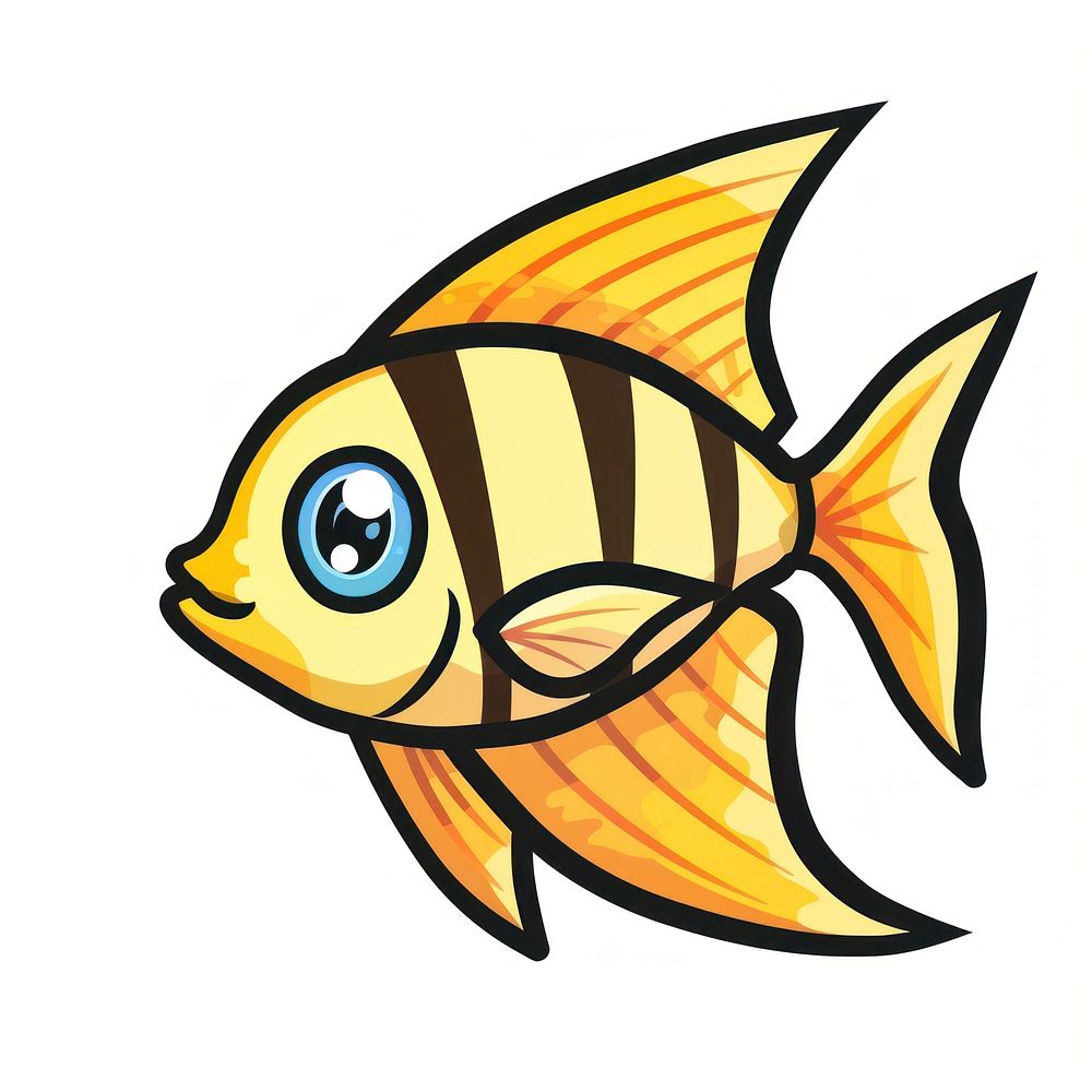 Angelfish sideview icon animal shark sea life.