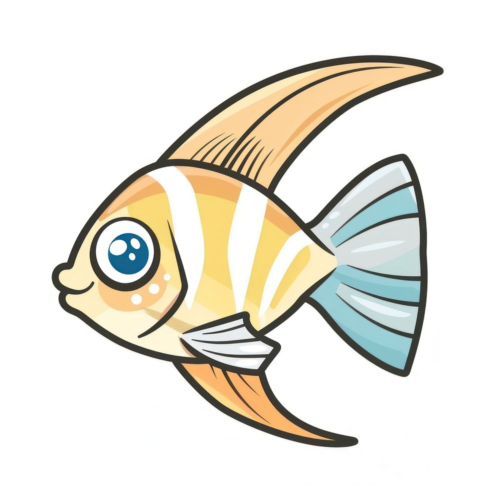 Angelfish sideview icon animal shark sea life.