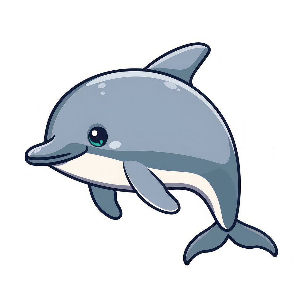 Cute dolphin icon animal mammal shark.