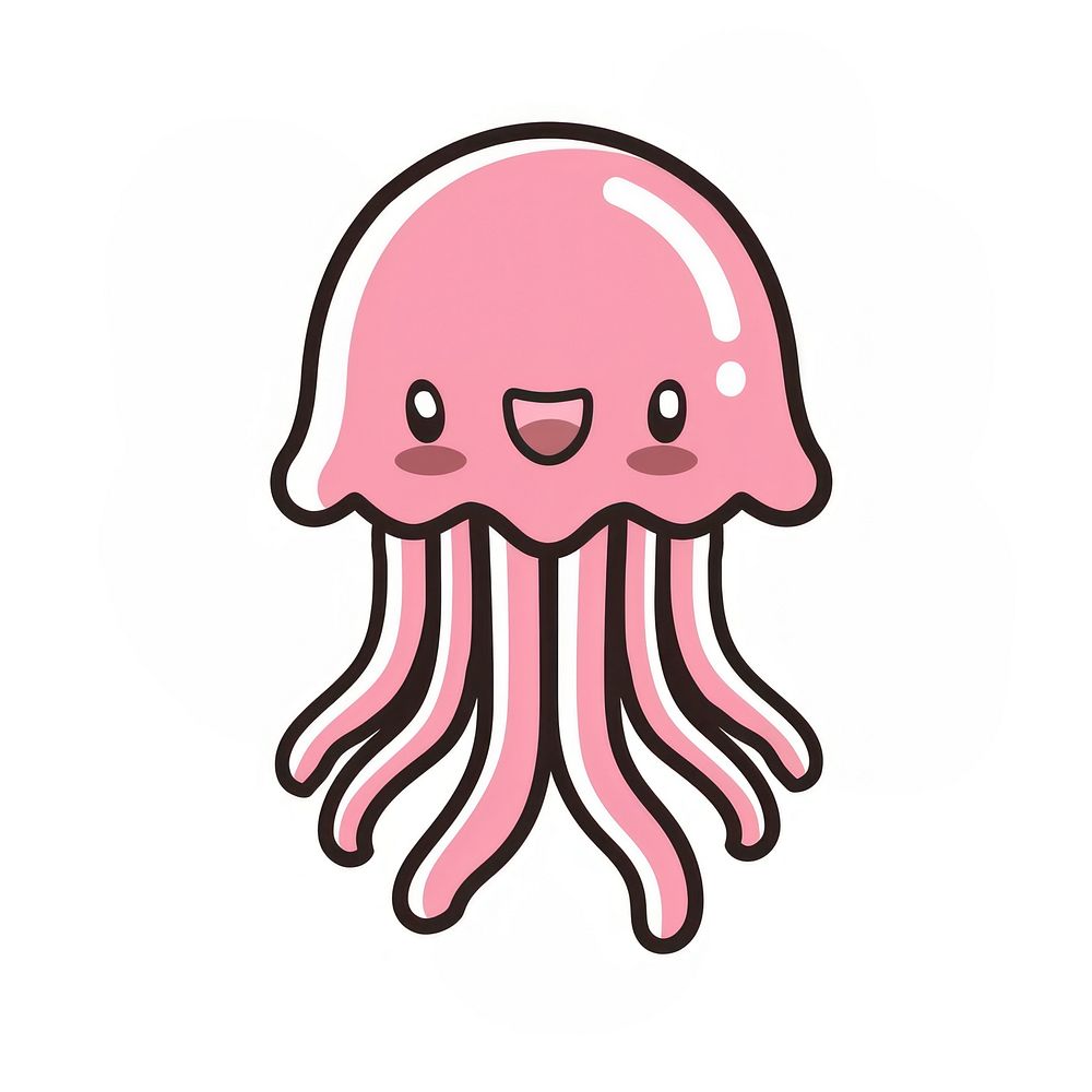 Cute pink jellyfish icon invertebrate | Free Photo Illustration - rawpixel