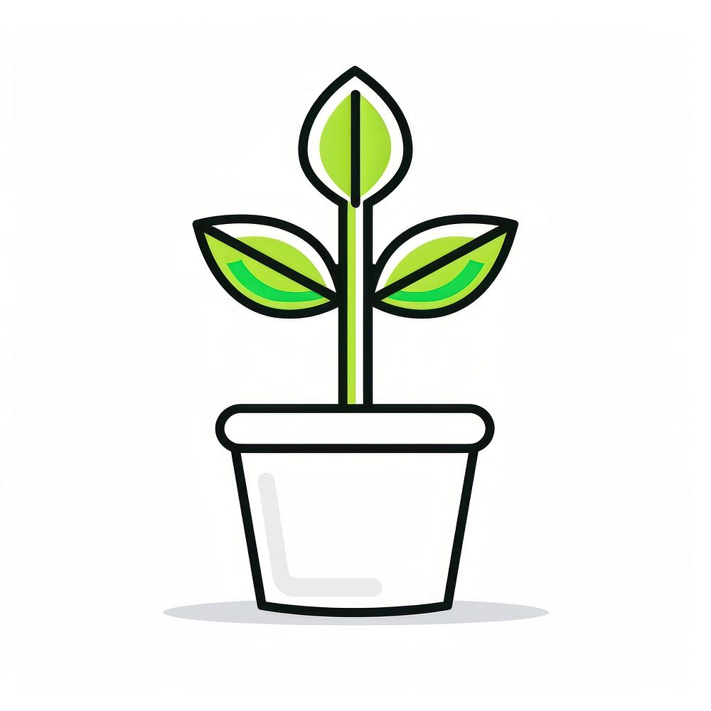 Minimalist potted plant illustration