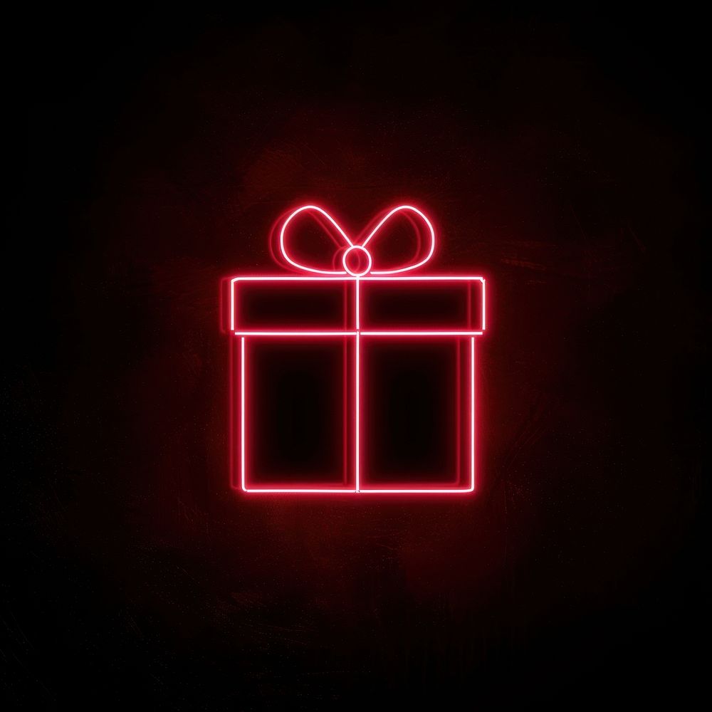 Neon gift box illustration | Free Photo Illustration - rawpixel