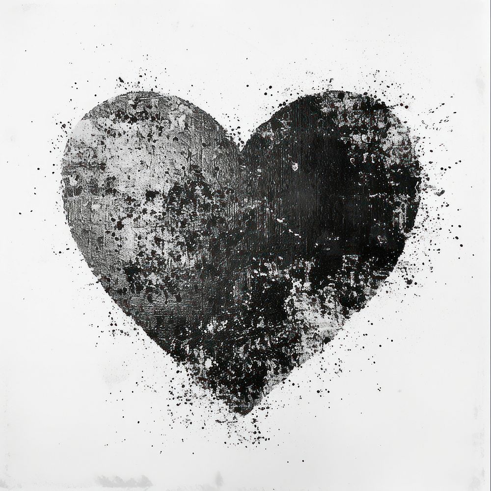 Grunge black heart illustration | Free Photo Illustration - rawpixel