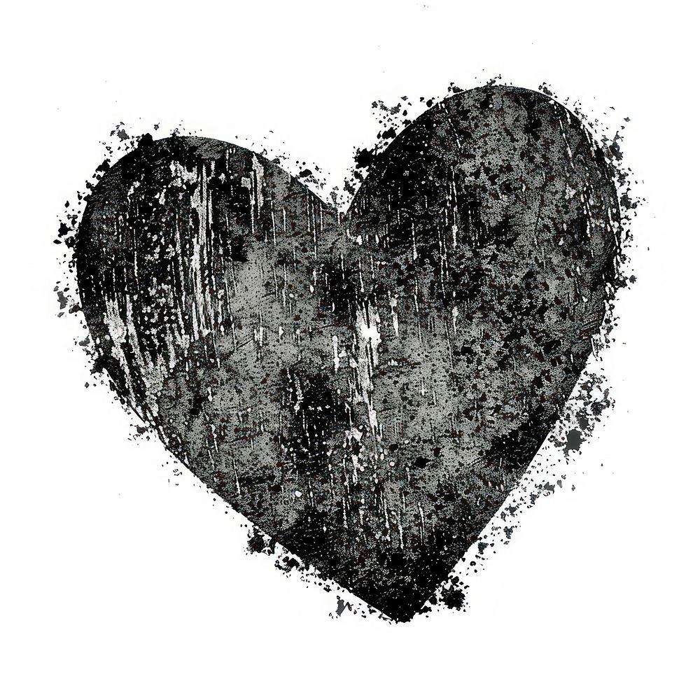 Grunge black heart illustration | Free Photo Illustration - rawpixel