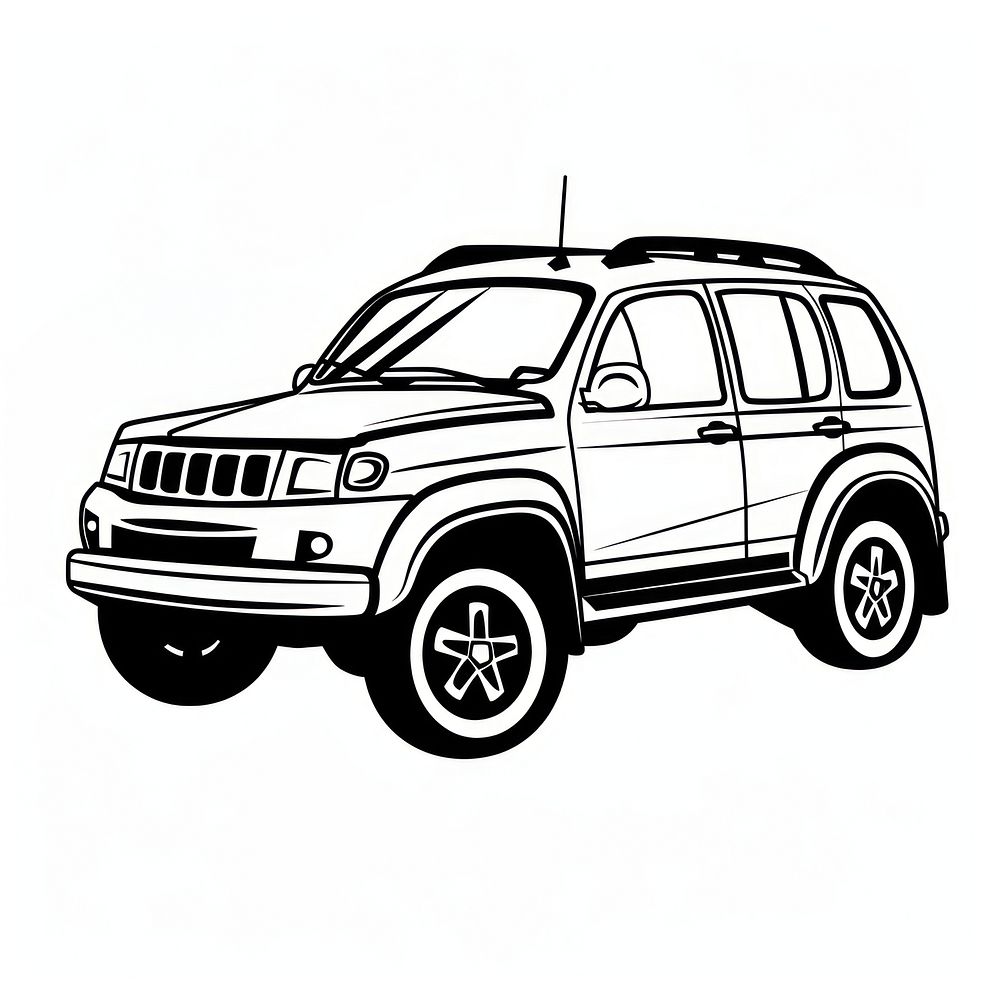 Cartoon illustration suv car transportation | Free Photo Illustration ...