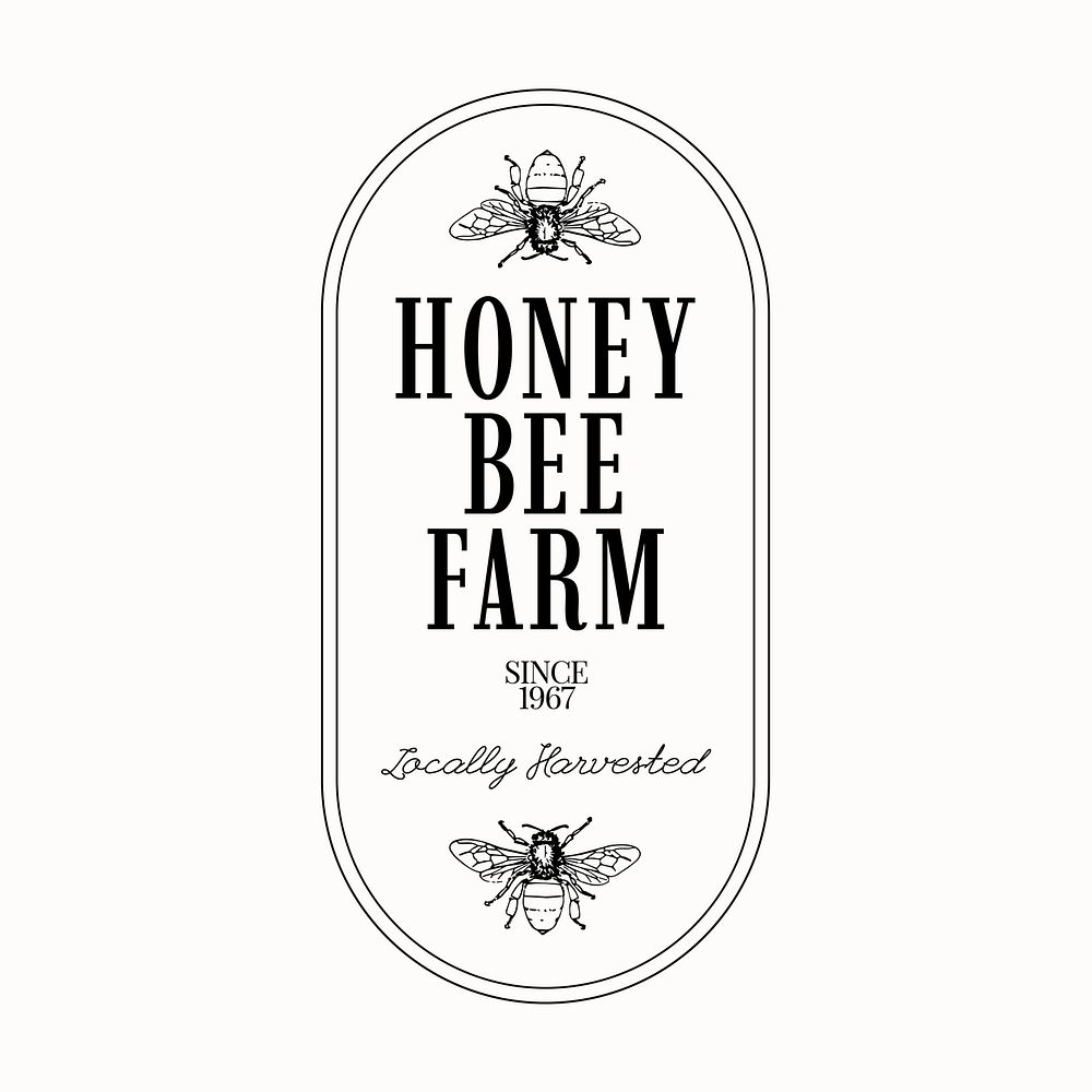 Honey bee farm Instagram post template vector