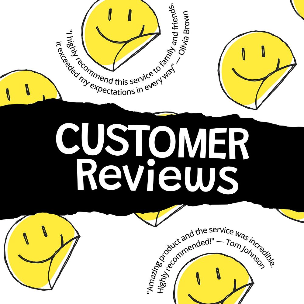 Customer review Instagram post template vector