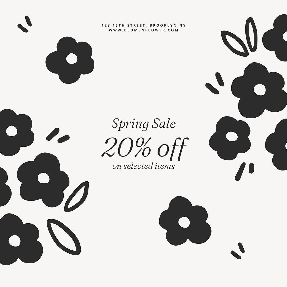 Spring sale Instagram post template vector