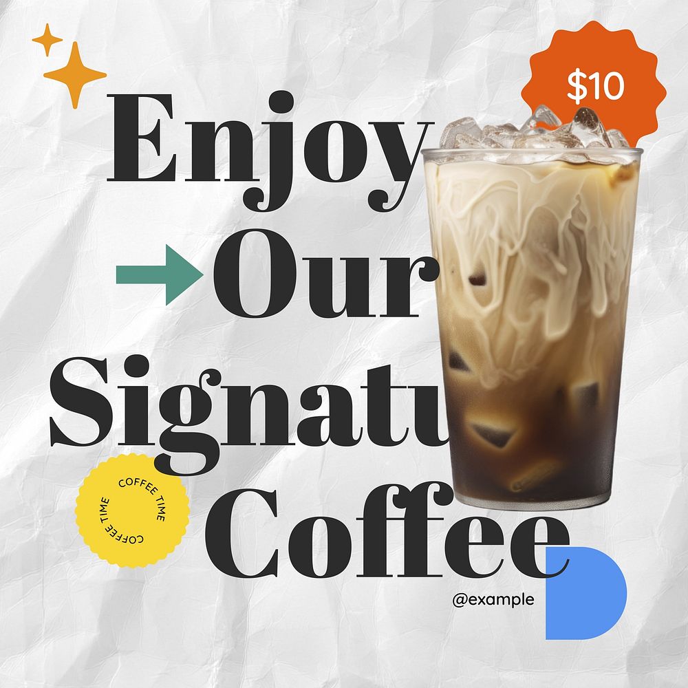 Cafe Instagram post template vector | Premium Vector Template - rawpixel