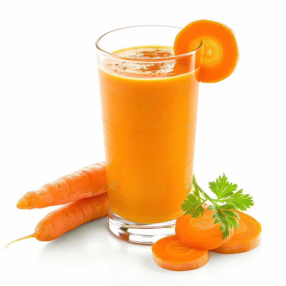 Fresh carrot juice glass