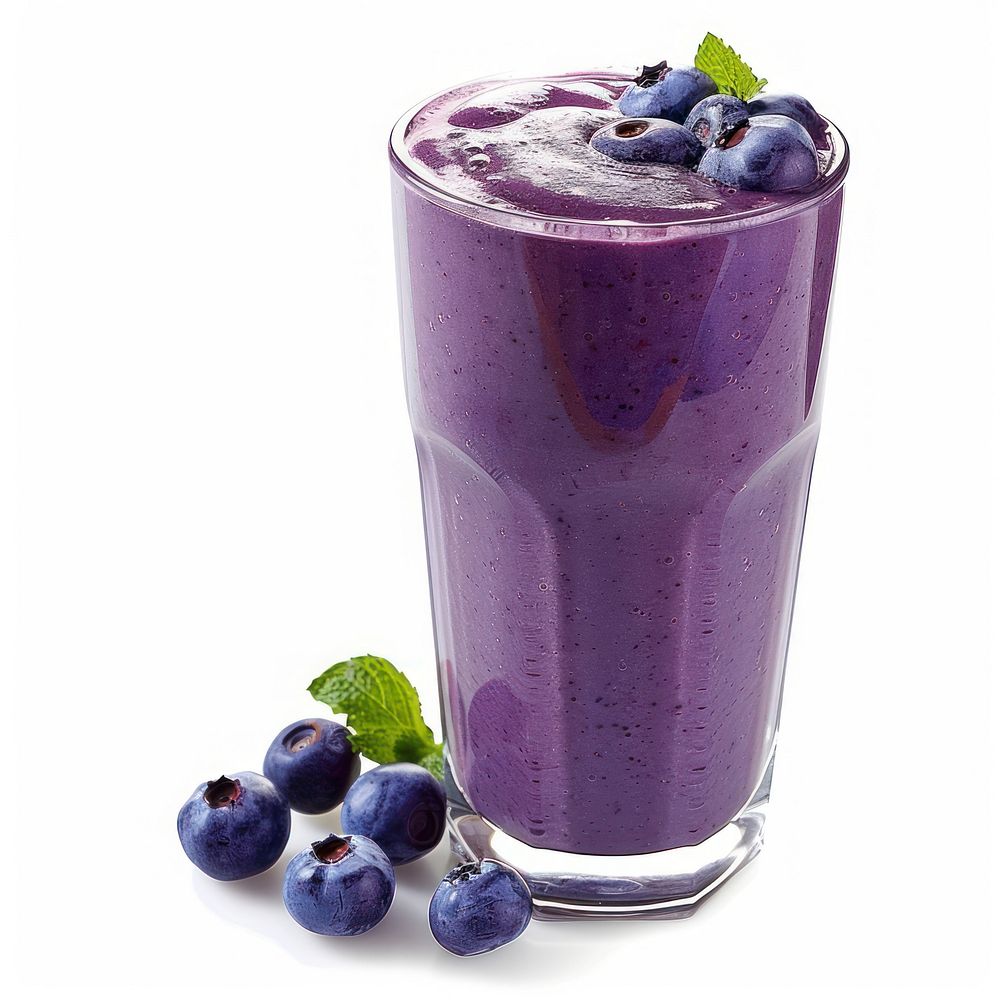 Refreshing blueberry smoothie with mint