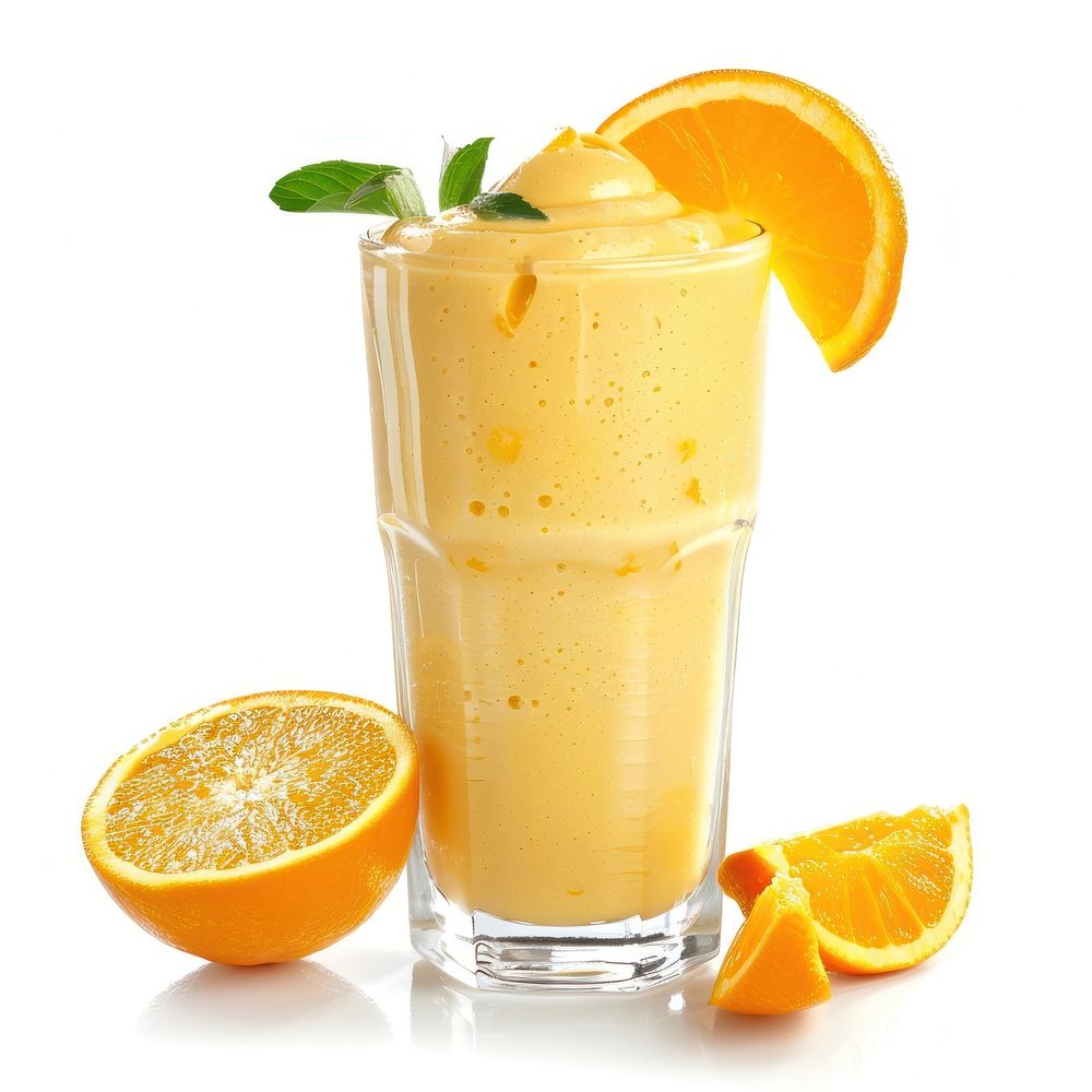 Refreshing orange smoothie with slices