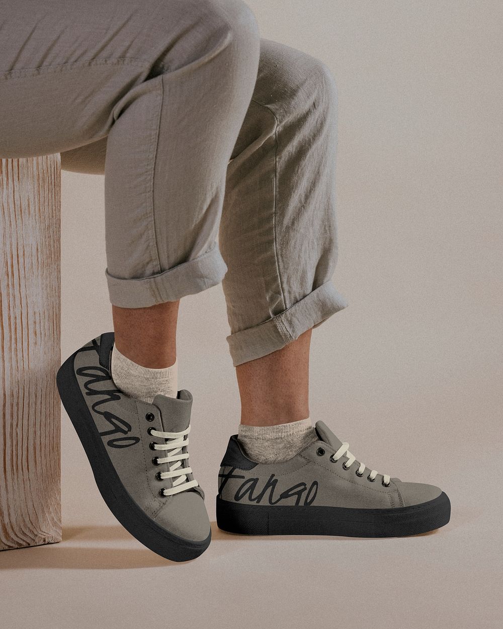 Sneakers mockup, editable casual footwear