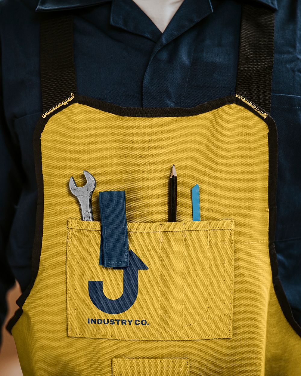 Apron mockup, technician uniform psd