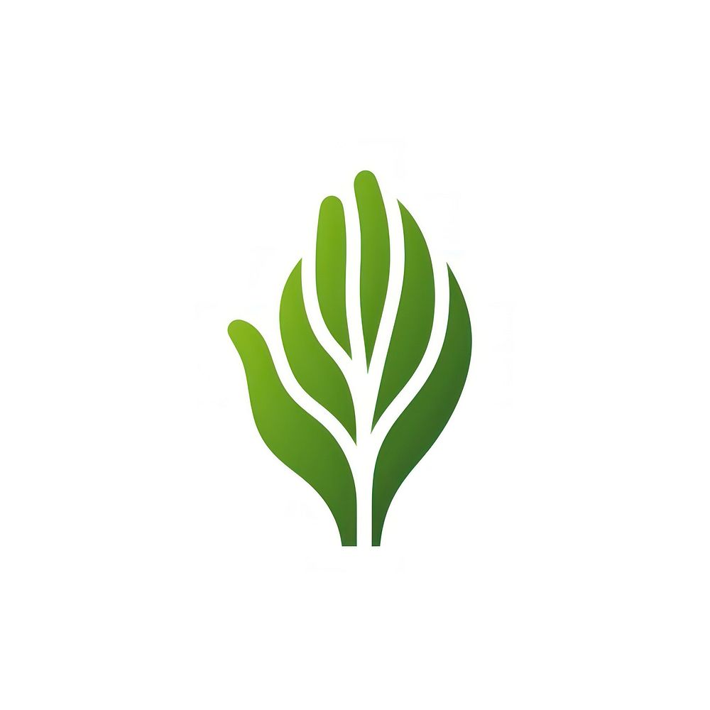 Green hand leaf logo design