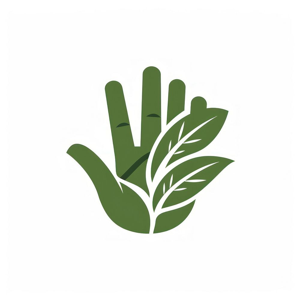 Eco-friendly hand leaf illustration