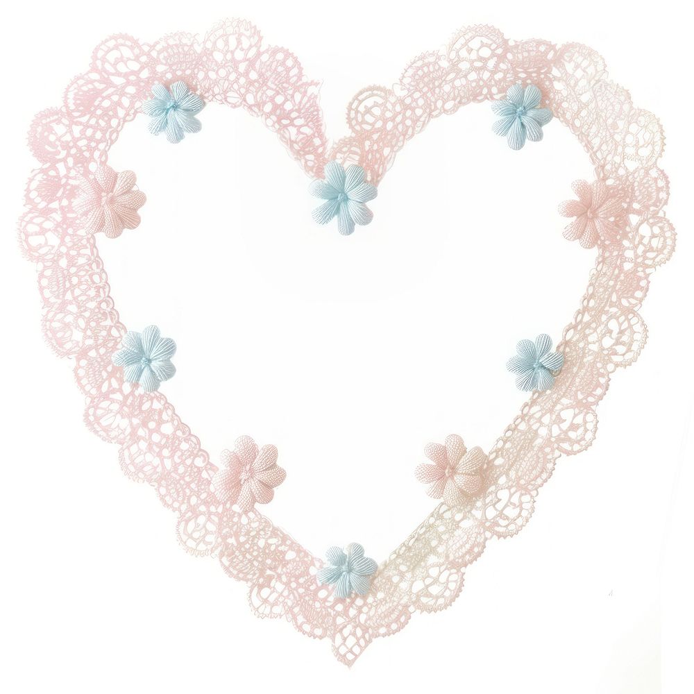 Delicate lace heart frame