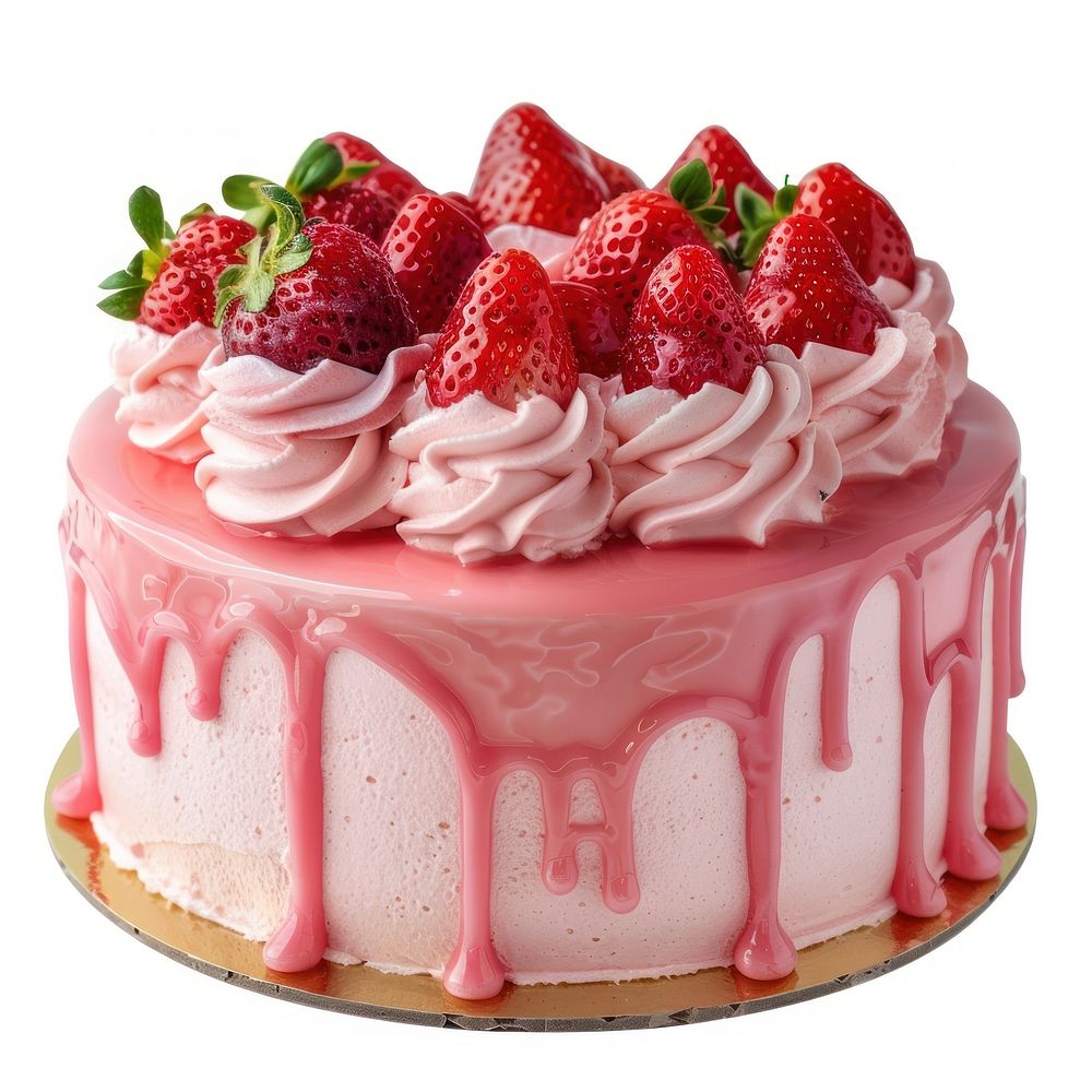 Delicious strawberry cake with frosting