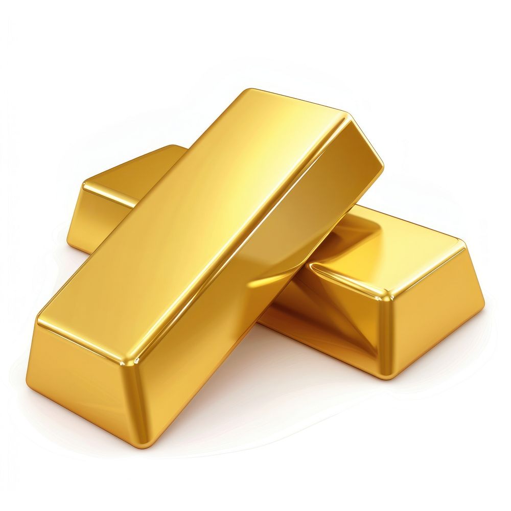 Shiny gold bars on white