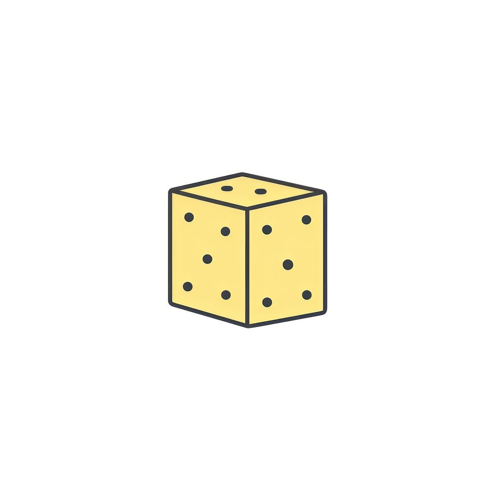 Yellow dice icon illustration