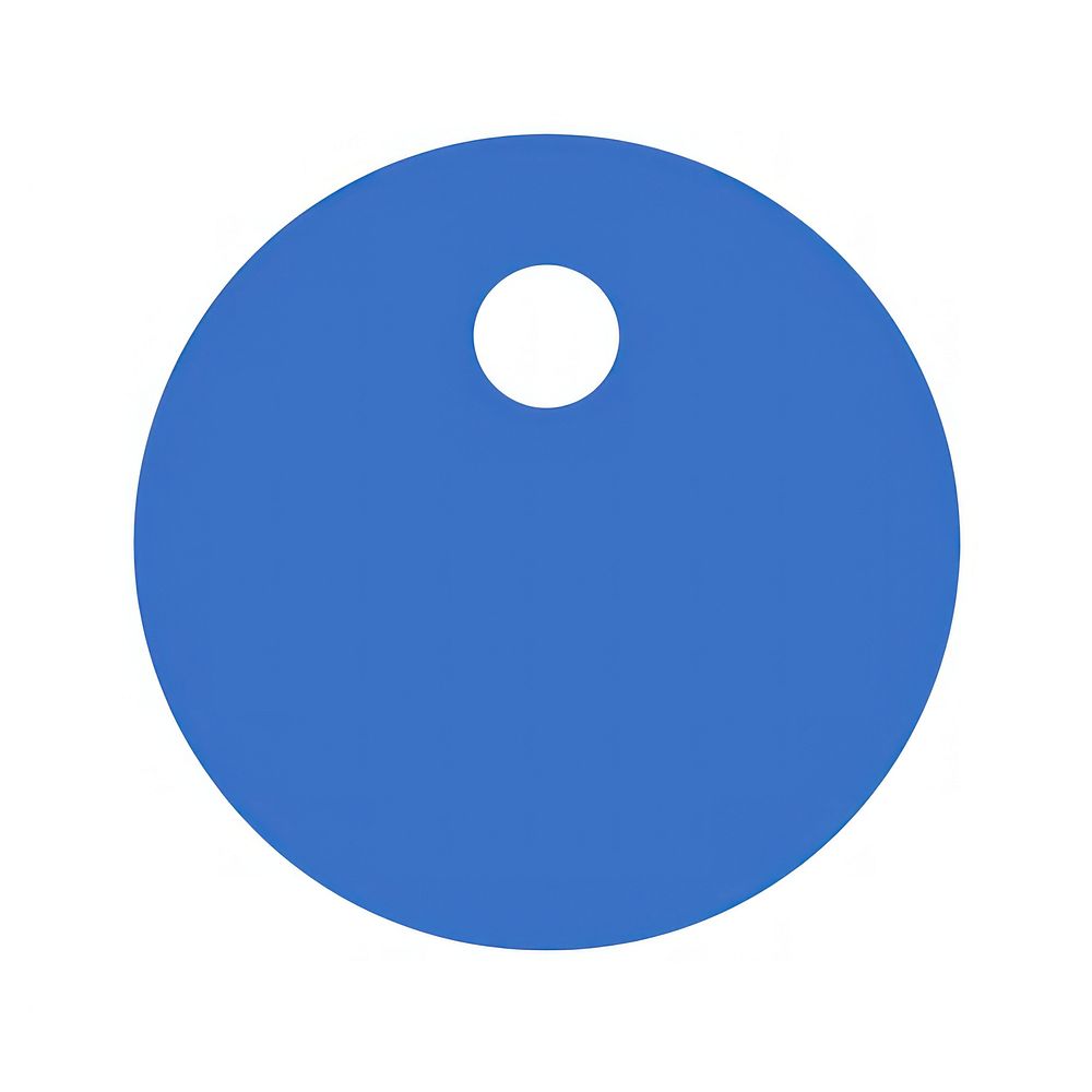 Blue circular tag with hole