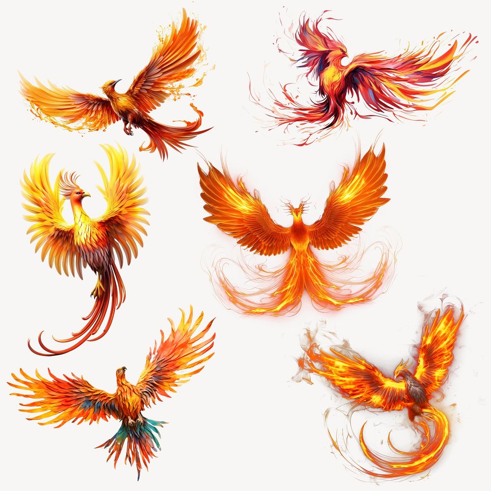 Phoenix bird element set