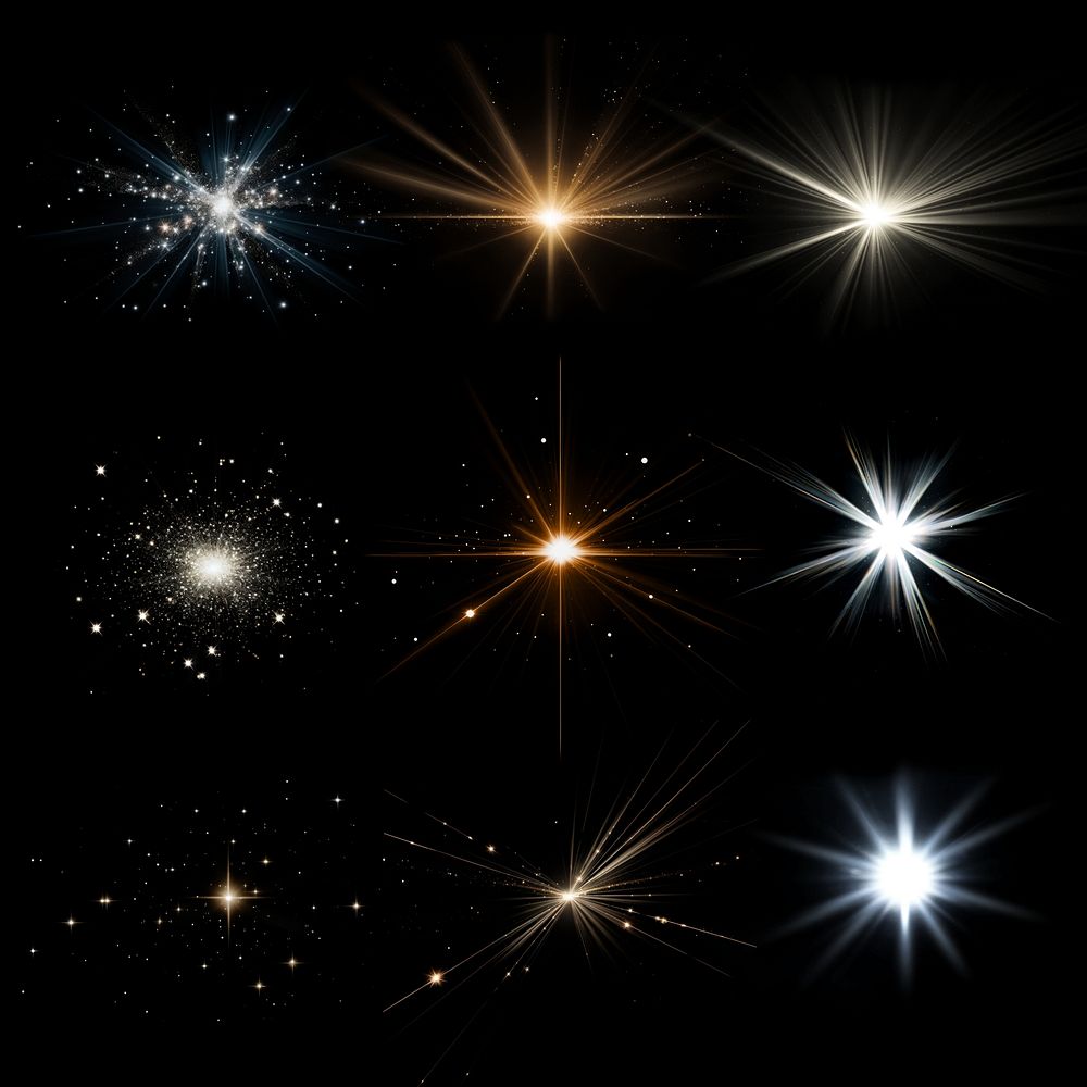 Sparkling star light  design element set