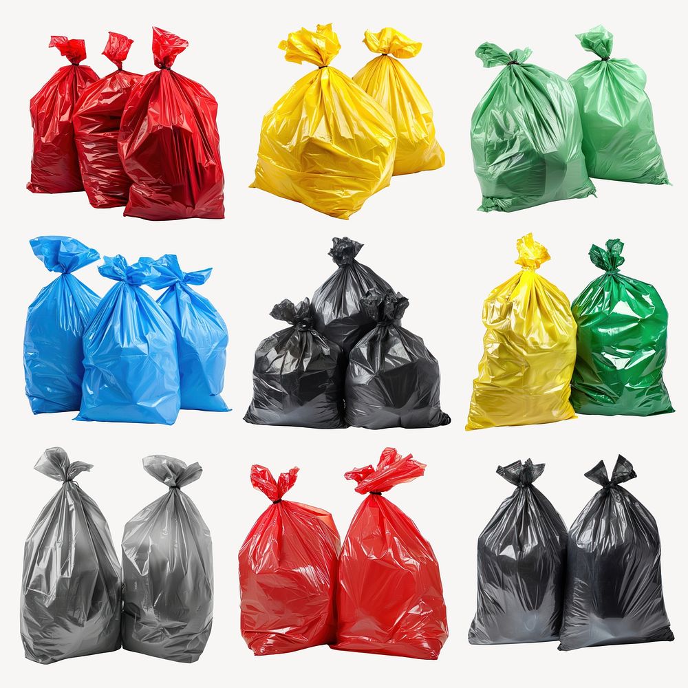 garbage bag design element set