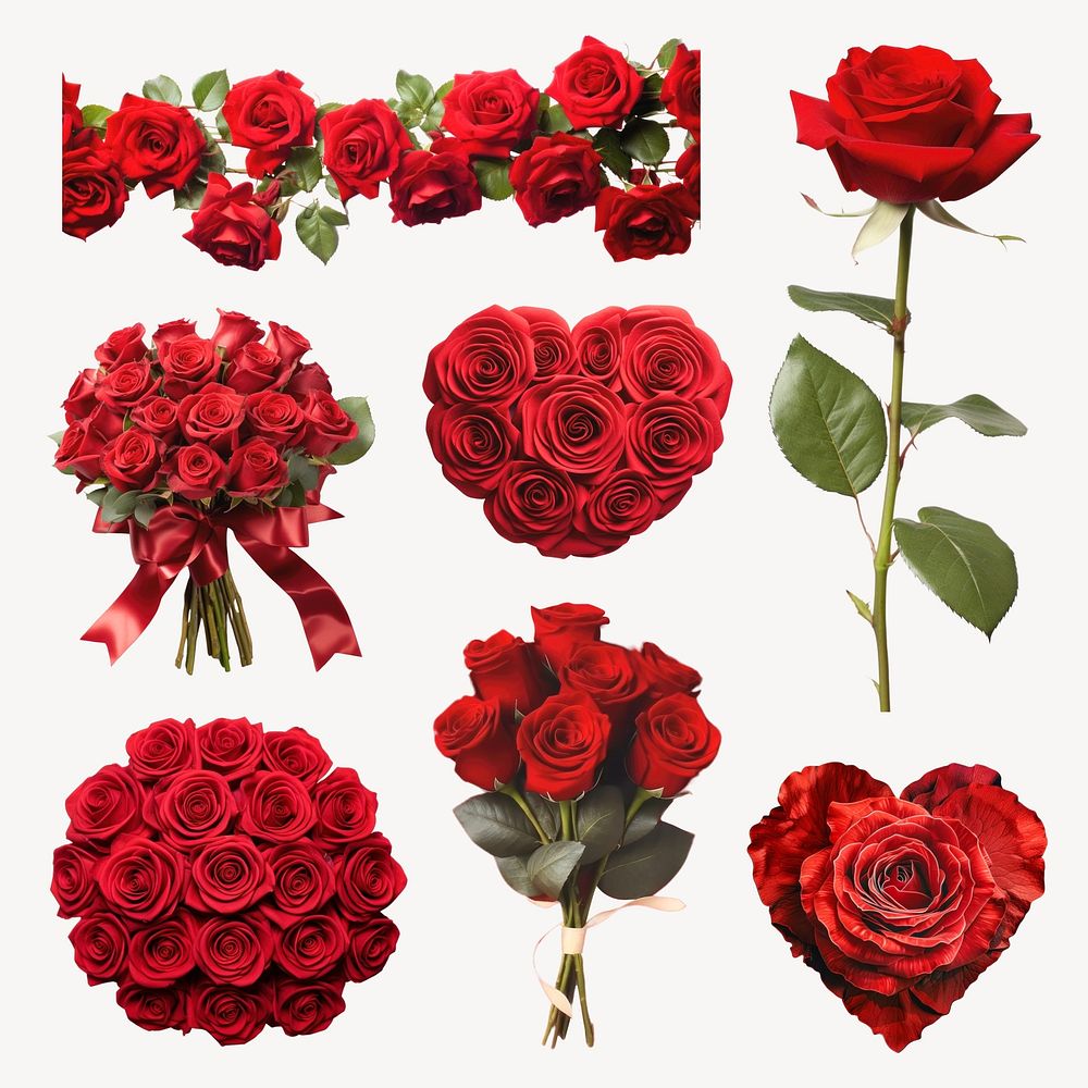 Red rose element set