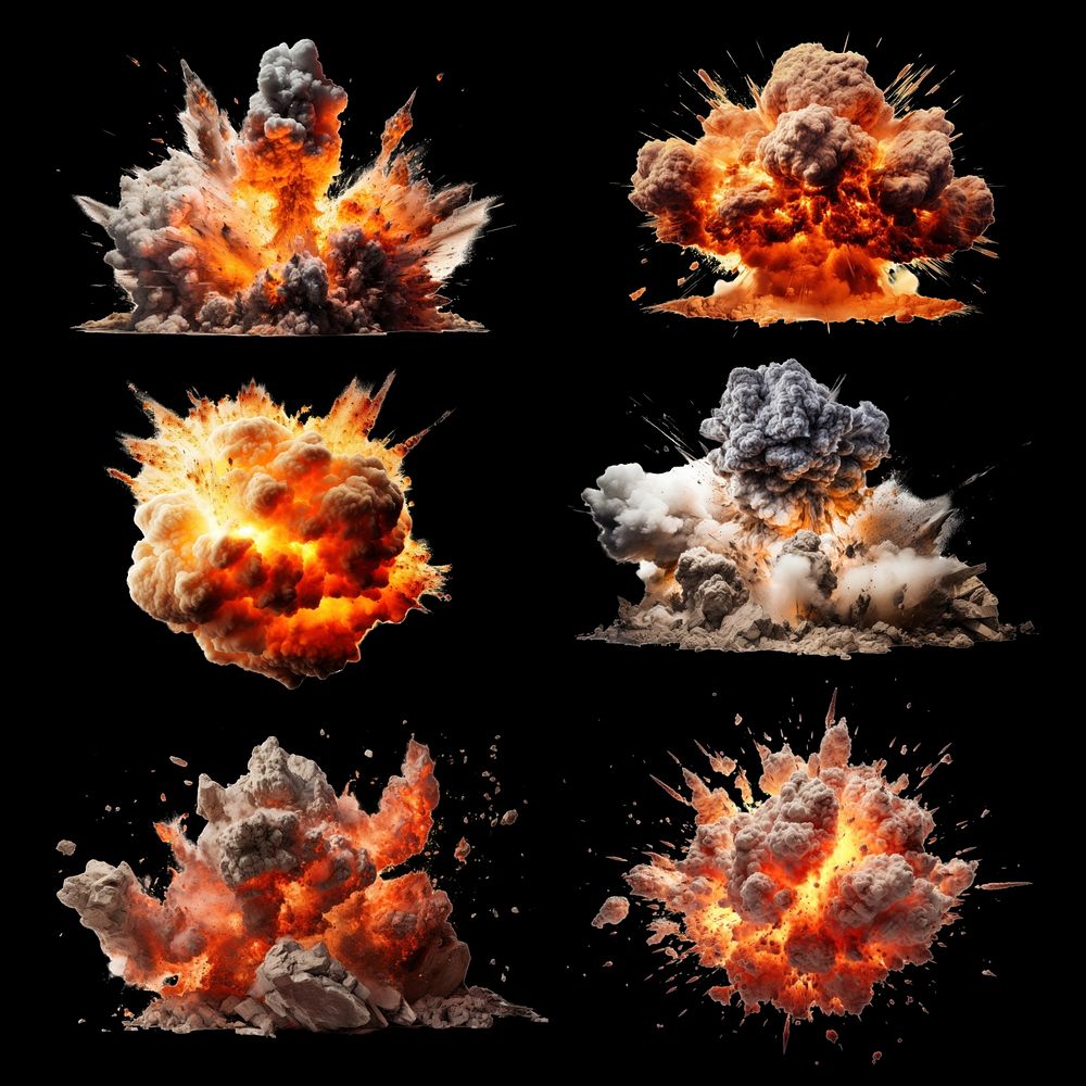 Fire explosion effect design element set