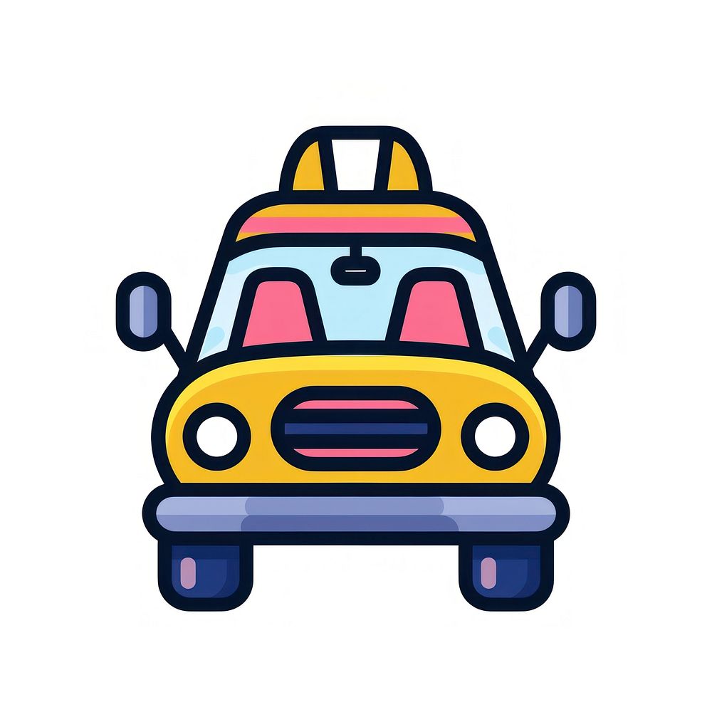 Colorful cartoon taxi illustration