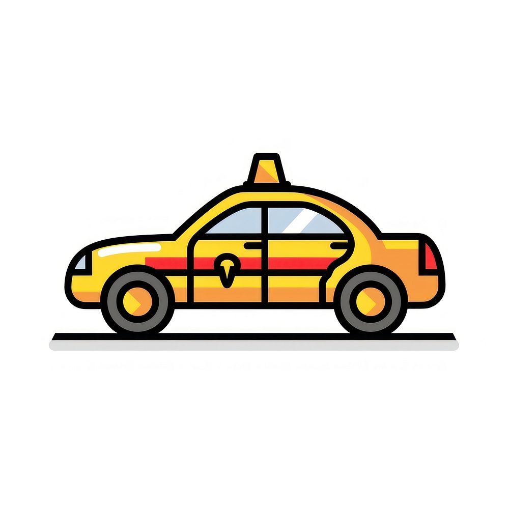 Colorful taxi cab illustration