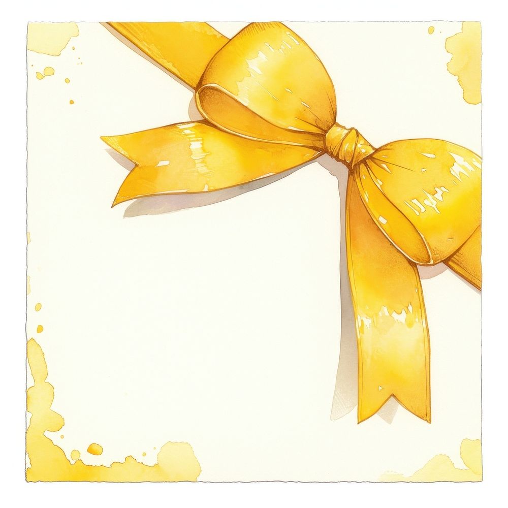 Elegant yellow ribbon illustration | Free Photo Illustration - rawpixel