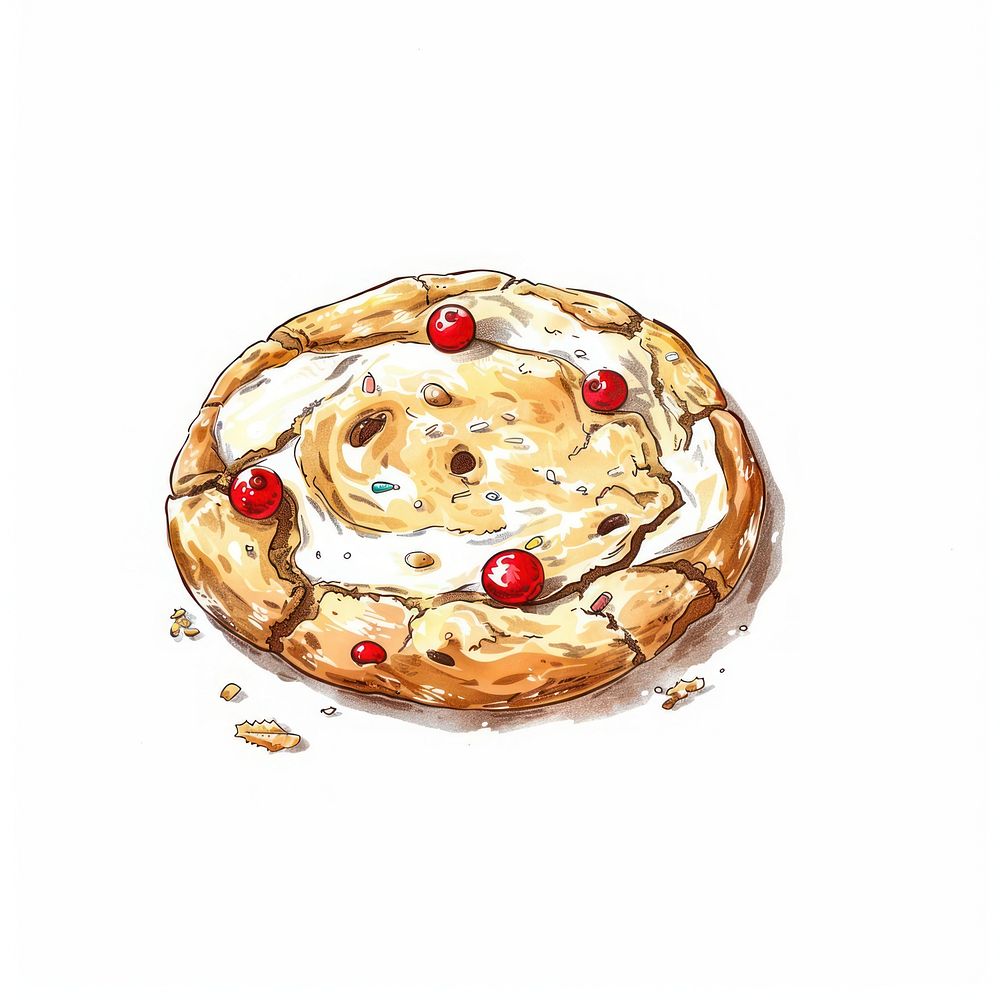 Delicious cookie with red berries