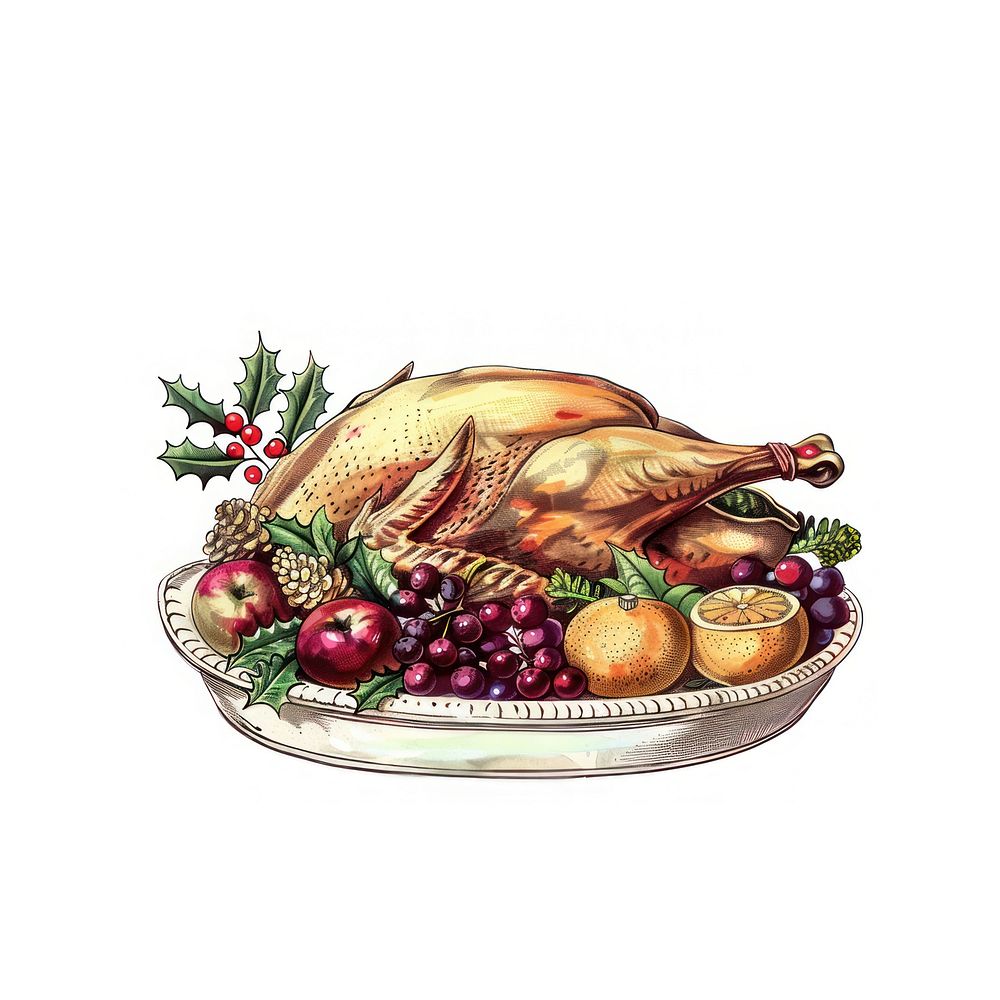 Festive holiday dinner illustration