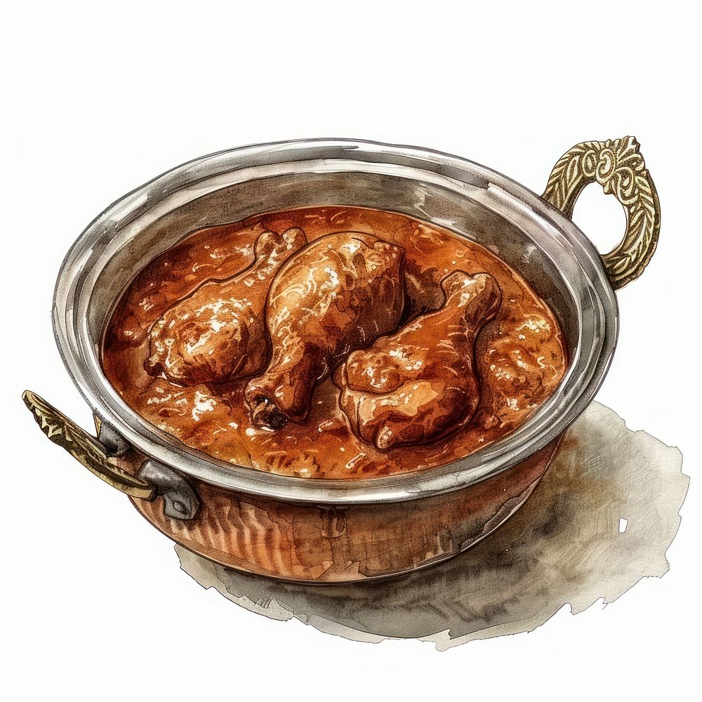 Delicious chicken curry illustration