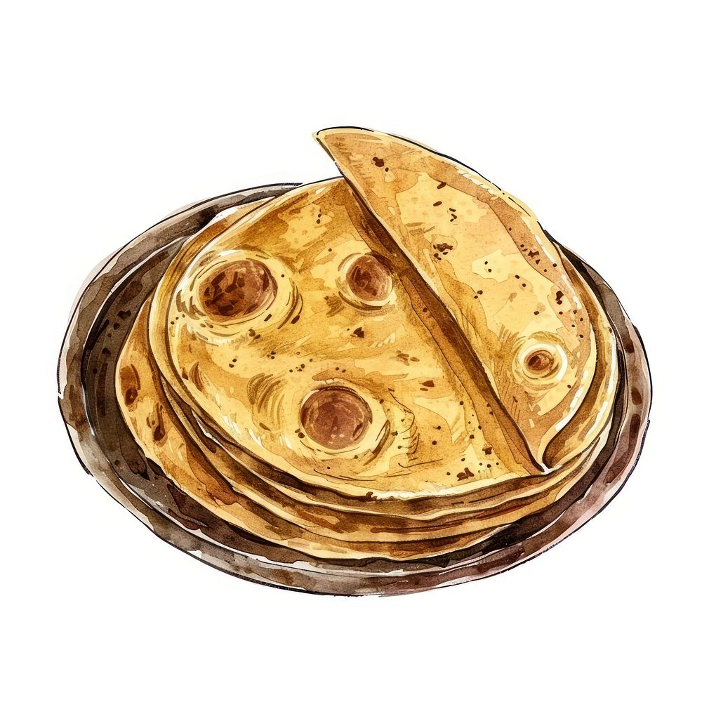 Delicious traditional flatbread illustration