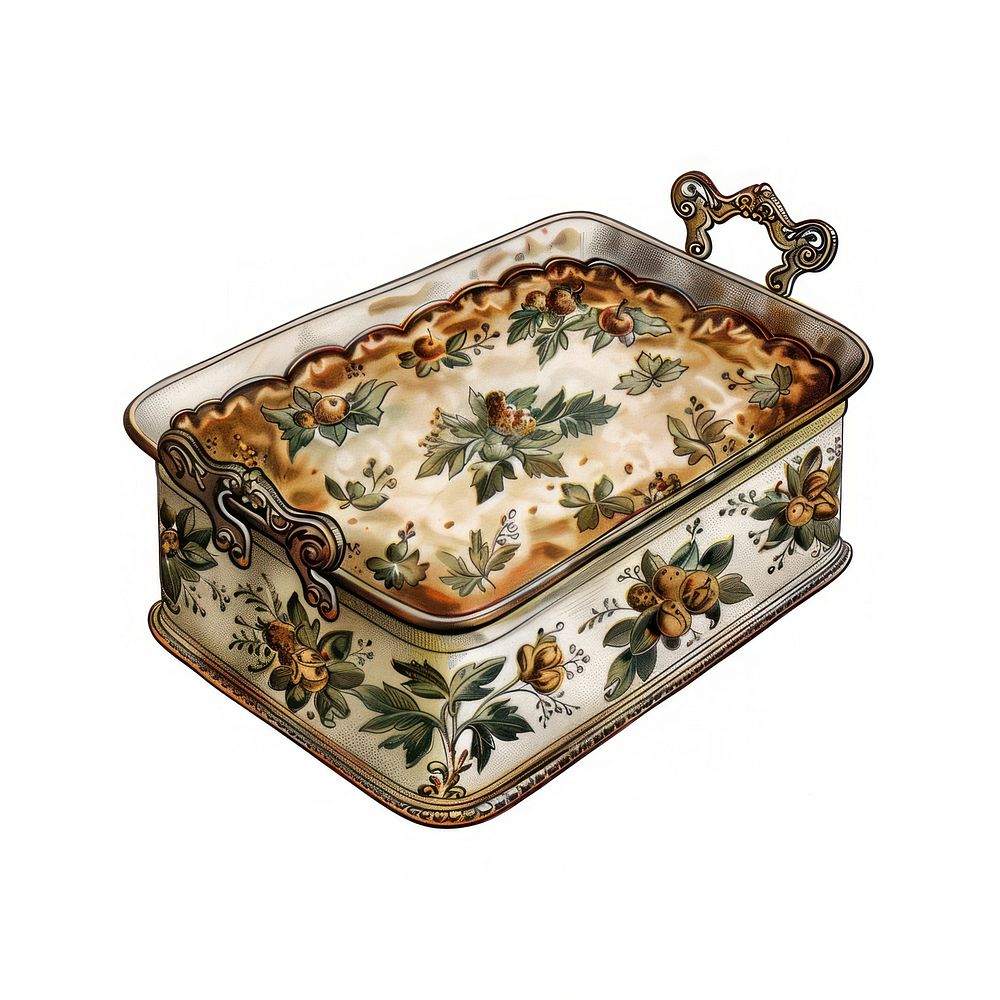 Vintage floral ornate baking dish