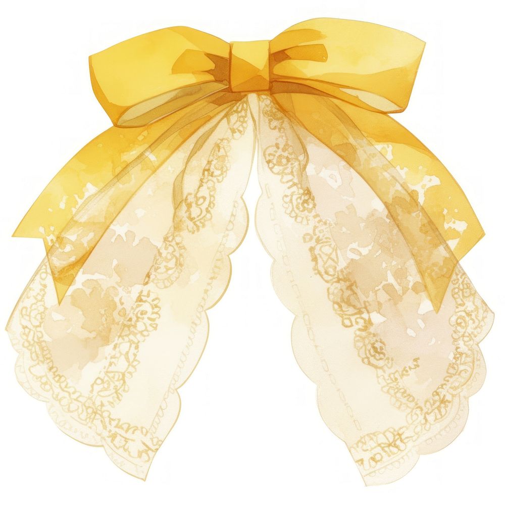 Elegant yellow lace bow