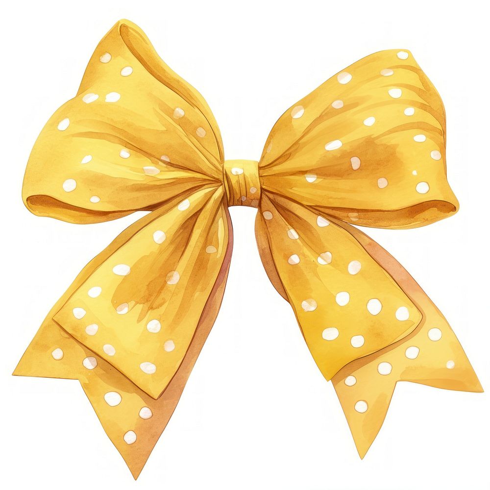 Yellow polka dot ribbon bow