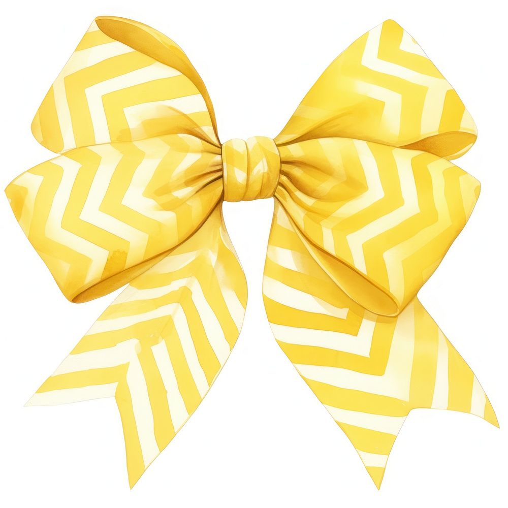 Yellow chevron patterned bow