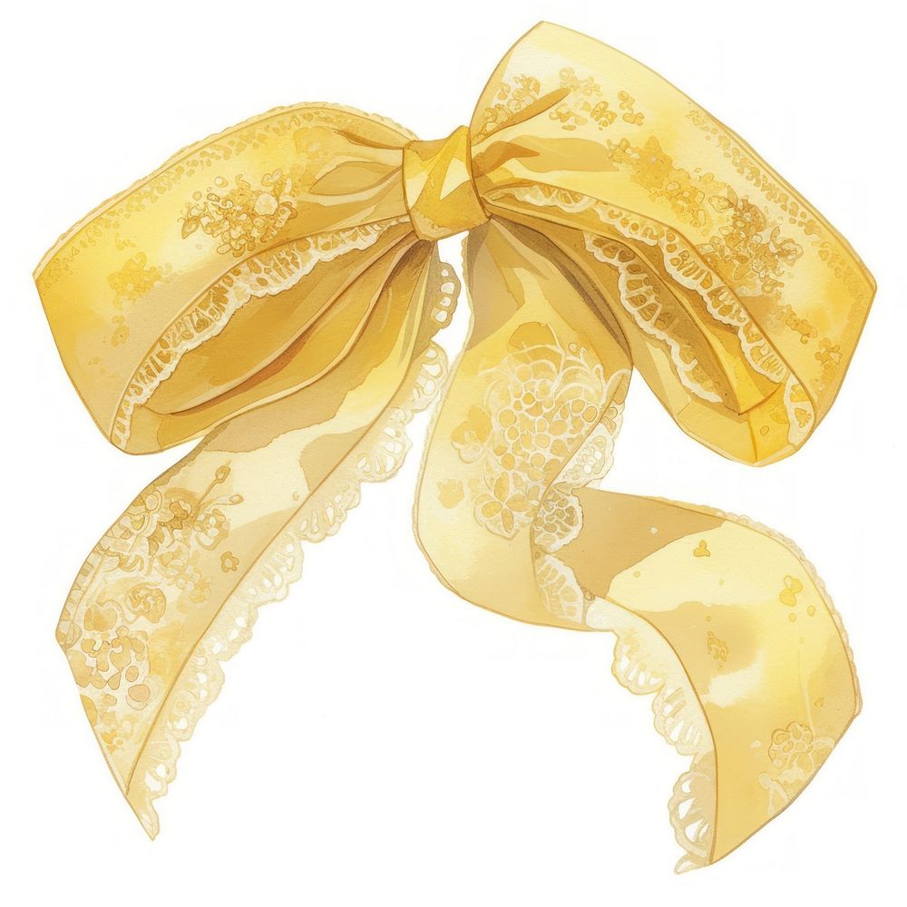 Elegant yellow lace bow illustration