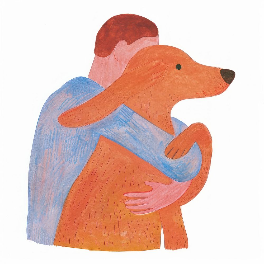 Man hugging a dog