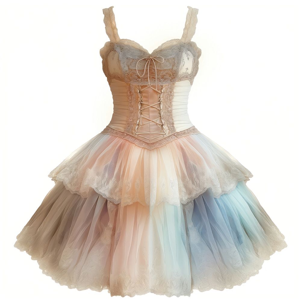 Elegant pastel lace corset dress