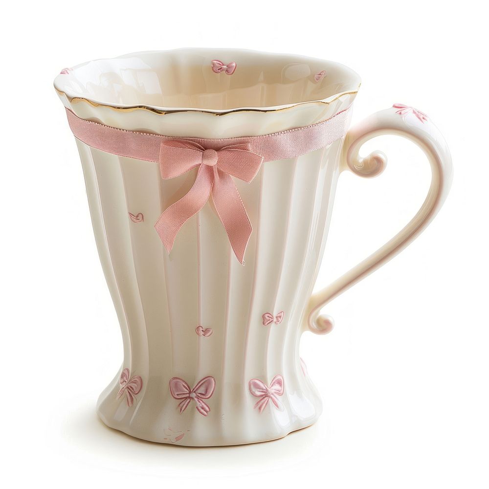 Elegant pink ribbon mug