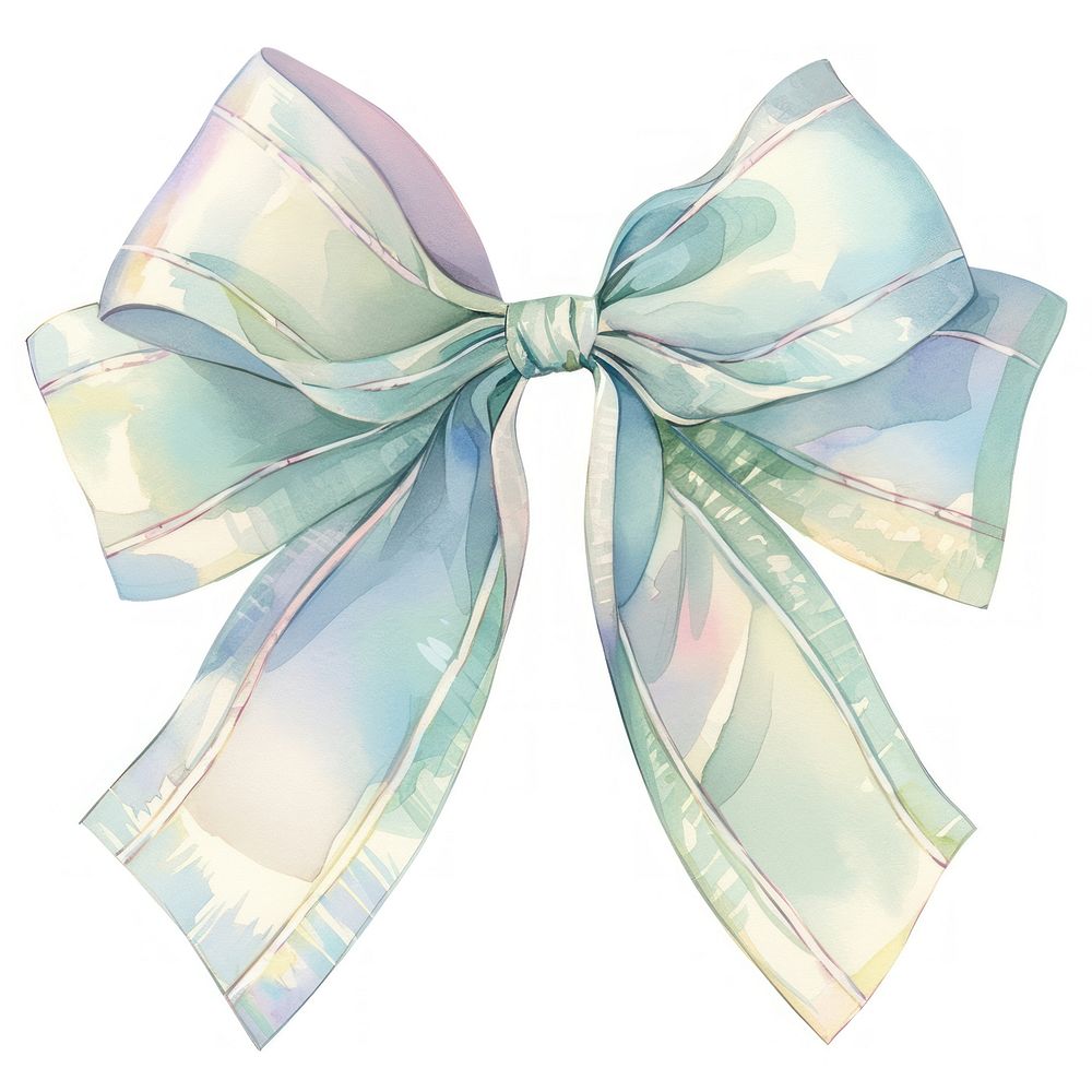 Elegant pastel watercolor ribbon bow