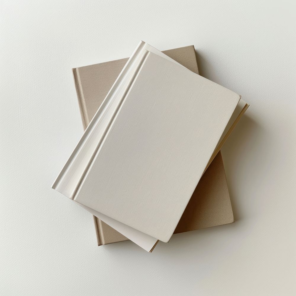 Minimalist neutral-toned hardcover books