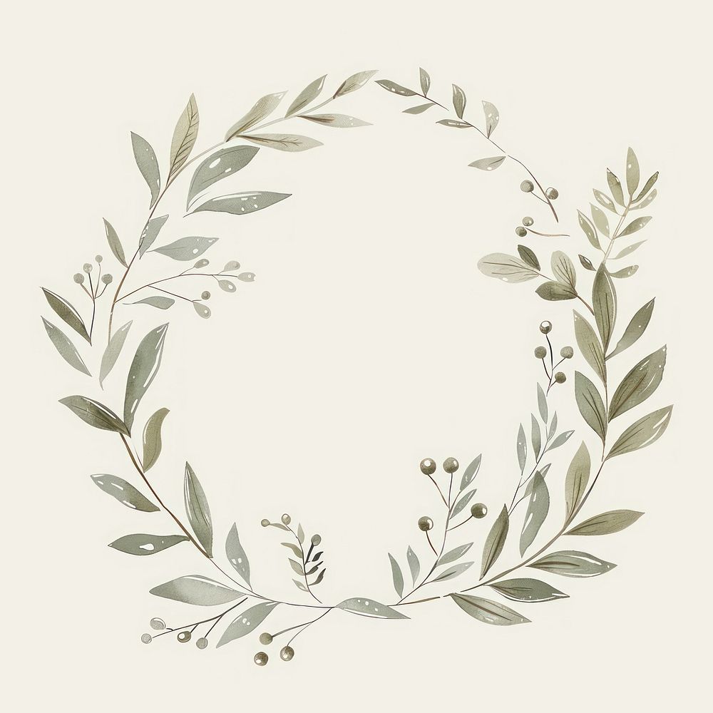 Elegant botanical wreath illustration