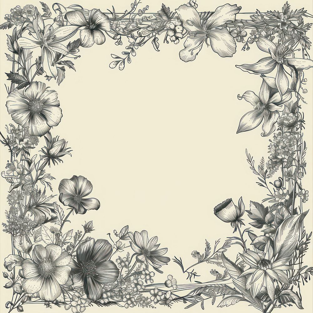 Elegant floral frame illustration